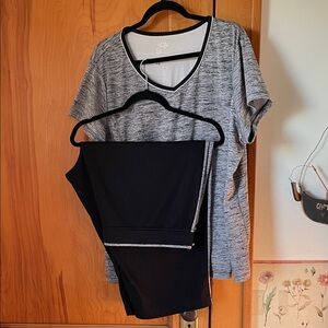 Made for Life Black and Gray Activewear Top